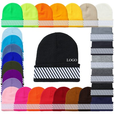 Reflective Beanie Hats Knit