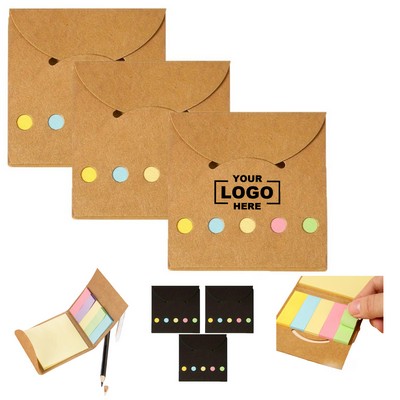 Portable Kraft Paper Notebooks Student Messages Removable Sticky Notes