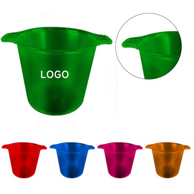 Plastic Clear Ice Bucket with Handles