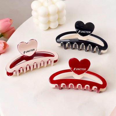 3.9" L Love Shape Large Claw Clip for Women