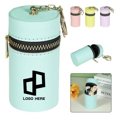 PU leather Cylindrical Lipsticks Bag