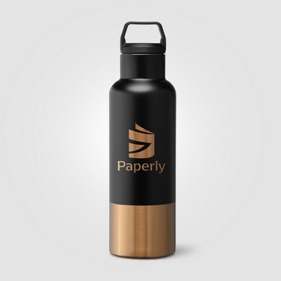 Aurelia Recycled Stainless Steel Vacuum Insulated Bottle - 22.5 oz. - Laser