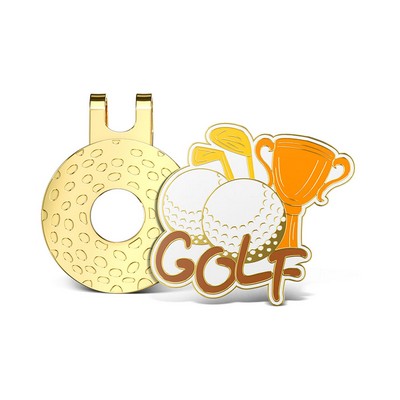 1" Hard Enamel Golf Hat Clips