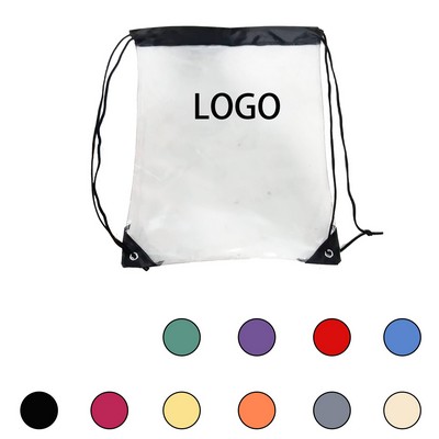 Clear Drawstring Bag Waterproof Stadium Drawstring Backpack