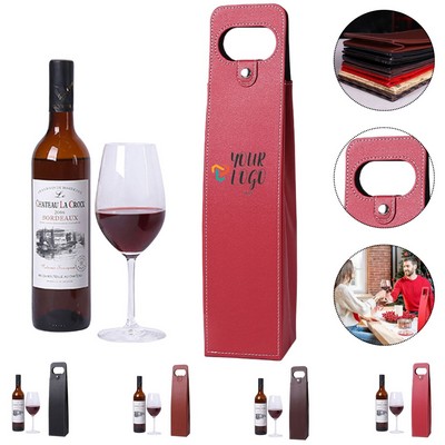 PU Leather Wine Tote Bag