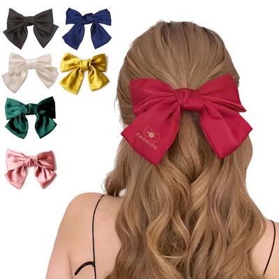 Large Bow Satin Barrette
