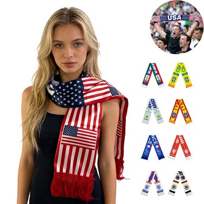 Soccer Fan Scarf with Tassel World Cup Sports Football