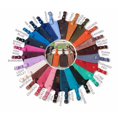 Distressed Top Grain Cowhide Leather Luggage Tag