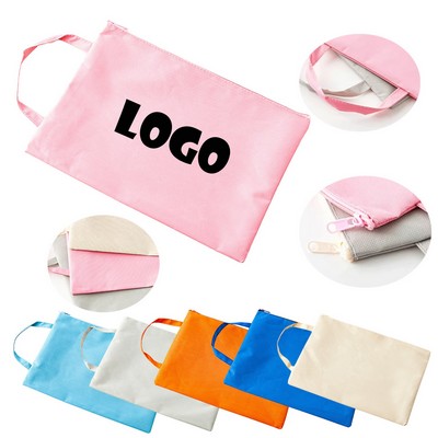 Large Capacity A4 Student Document Bag - Canvas Design