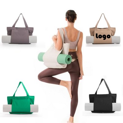 16 oz Yoga Bags Yoga Mats Bags Carrier Canvas Tote Bags for Pilates Travel Beach Workout (Colorful)