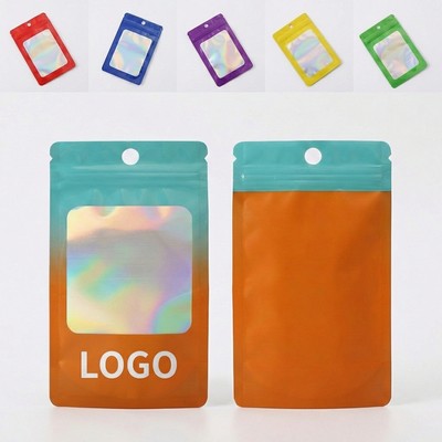 Mylar Holographic Reusable Food Storage Bags with Resealable Zipper