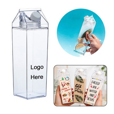 34oz Fun Clear Stylish Milk Carton Water Bottle
