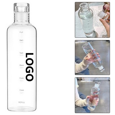 30Oz Time-Marked Glass Bottle