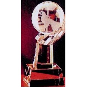 Crystal Series 2 1/2"x6" Crystal Spinning World On Hand Award
