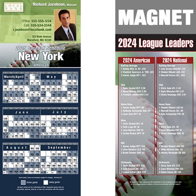New York (American) Pro Baseball Schedule Magnet (3 1/2"x8 1/2")