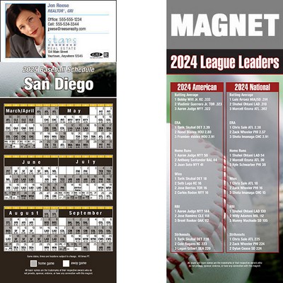 San Diego Pro Baseball Schedule Magnet (3 1/2"x8 1/2")