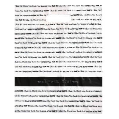 Stock Plastic Fold Over Die Cut Thank-You Handle Bag (12" x 15")