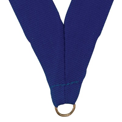 7/8" Wide RY Series V-Neck Blue Ribbon w/Metal Ring
