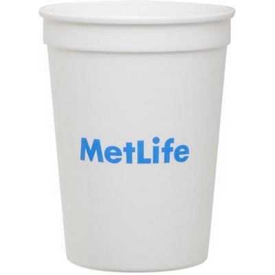 12 Oz. White Plastic Stadium Cup