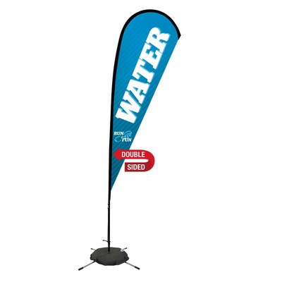 11.5' Premium Teardrop Sail Sign Flag, 2-Sided, Scissor Base