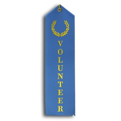 Standard Stock Ribbon w/ Card & String (2"x 8") - Volunteer