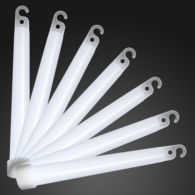 6 inch WHITE Glow Sticks - BLANK