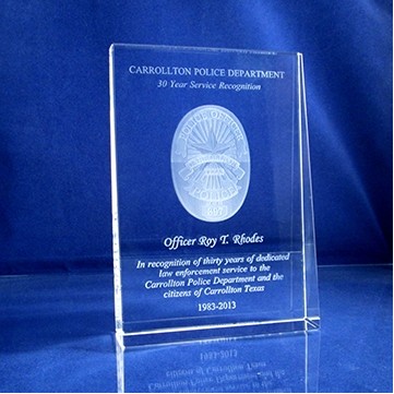 Optical Crystal Horizontal Wedge Plaque (6"x4"x1-1/4")