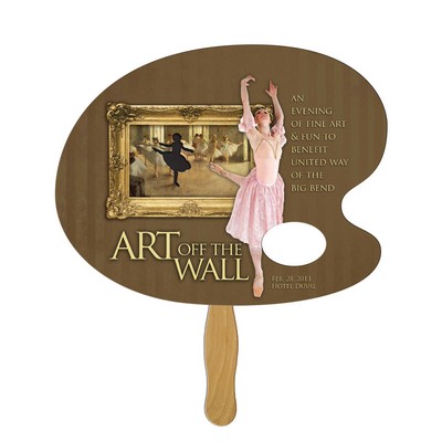 Artist Pallet Hand Fan Full Color (1 Side)