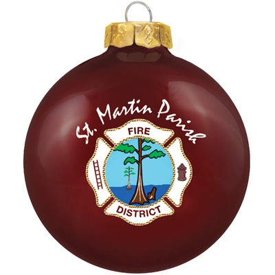 Gloss Red Dark Glass Ball Ornament 80 Mm