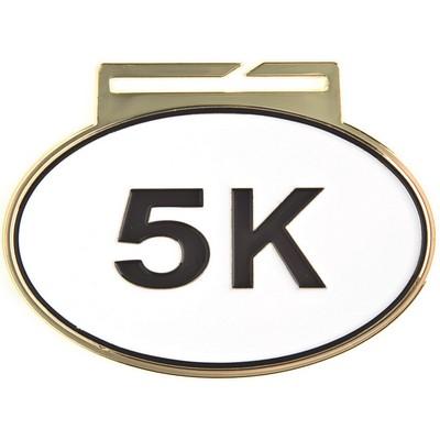 Medals,"5K" - Oval 3-1/4" x 2-3/8" With Olympic Ribbon