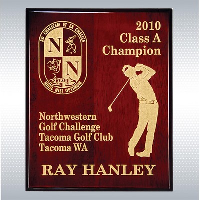 Piano Finish Plaque with Gold/Silver Color Fill (9"x12")