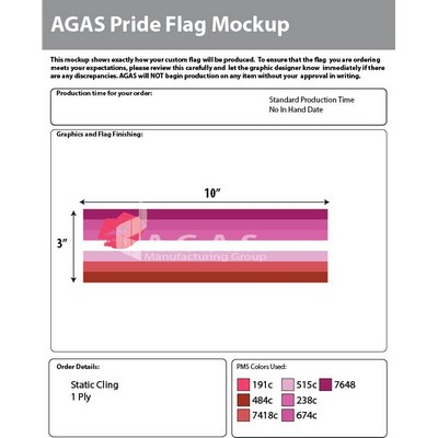 Lipstick Lesbian Static Cling 3"X10"