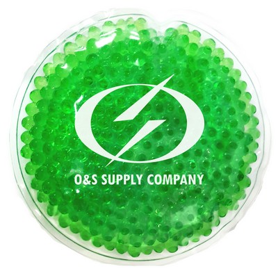 Green Round Hot/Cold Pack w/Gel Beads