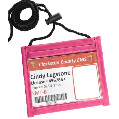 Pink Small Neck Wallet w/Adjustable Cord (4"x3")