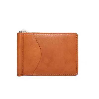 Ashlin® Designer Anwell British Tan 2-Pocket Money Clip Wallet