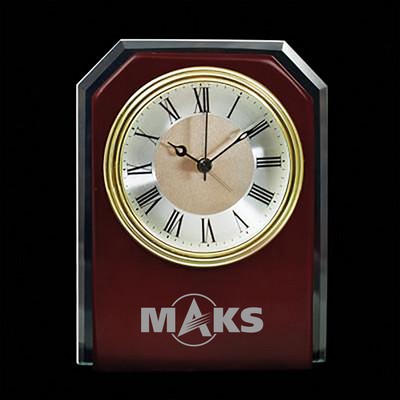 Sabin Wood Clock w/Glass Trim