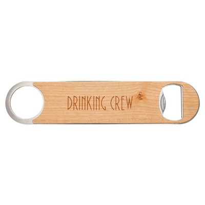 1.5" x 7" Bottle Opener with Wood Veneer