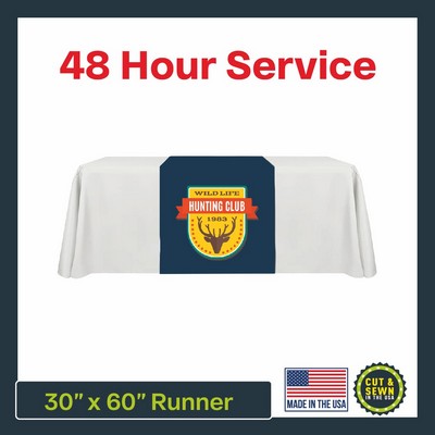 30" x 60" Table Runner Polyester Full Color Dye Sublimation - Made in the USA