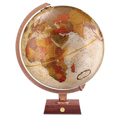 Piedmont Antique Ocean Desk Globe W/ Gold Medallion
