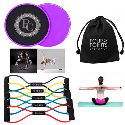 iBank ® Exercise Fitness Sliders + Chest Expander Band