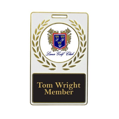 Vibraprint® White Rectangle Wreath Bag Tag