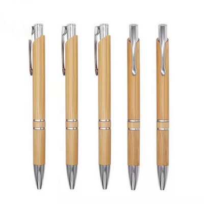 Bamboo Wooden Sustainable Retractable Ballpoint Pen