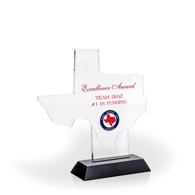 Texas Award with Black Wood Base - UV Print