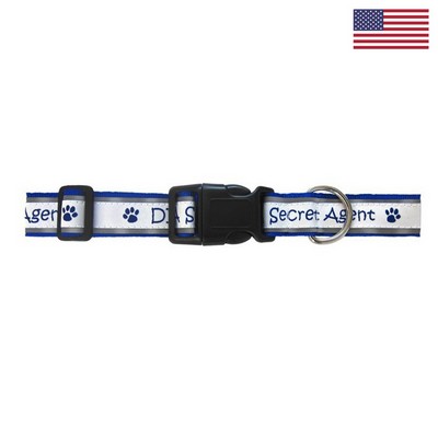 1" Woven Reflective Pet Collar w/ Nickel-Plated Hardware - "Elite" Weave
