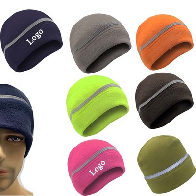 Polar Fleece Hat Reflective Stripe