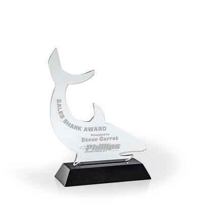 Sales Shark Award with Black Wood Base - Engraved