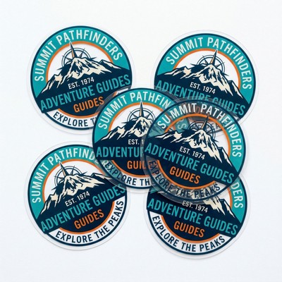 .004 Custom Shape Clear Gloss Vinyl / low tack adh face Decals (7.1 to 12 sq in) Full Color