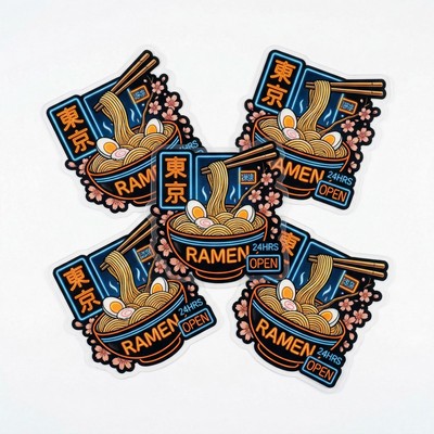 .004 Custom Shape Clear Gloss Vinyl / low tack adh face Decals (51 to 75 sq in) Full Color