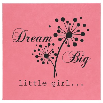 10" x 10" Pink Leatherette Wall Decor with Sawtooth Hanger