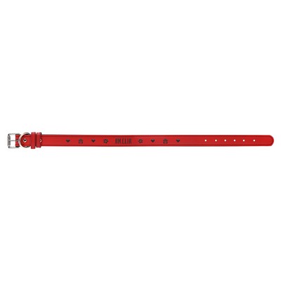 27" x 1 1/4" Red Leatherette Dog Collar